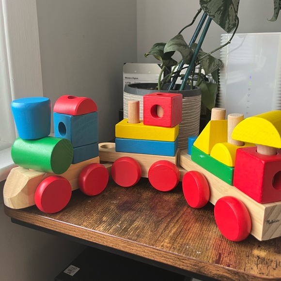 Other - Melissa and Doug Wooden Train Blocks Stacking